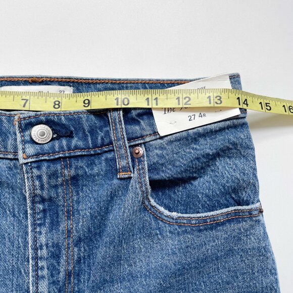 Abercrombie Ultra High Rise 90s Straight Jeans Medium Raw Hem Size 27 NEW NWT - Picture 7 of 10
